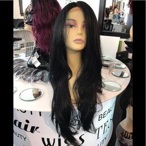 Wig Long Wig Human hair Blende